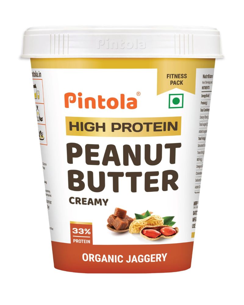 Pintola High Protein Organic Jaggery Peanut Butter Creamy 510g