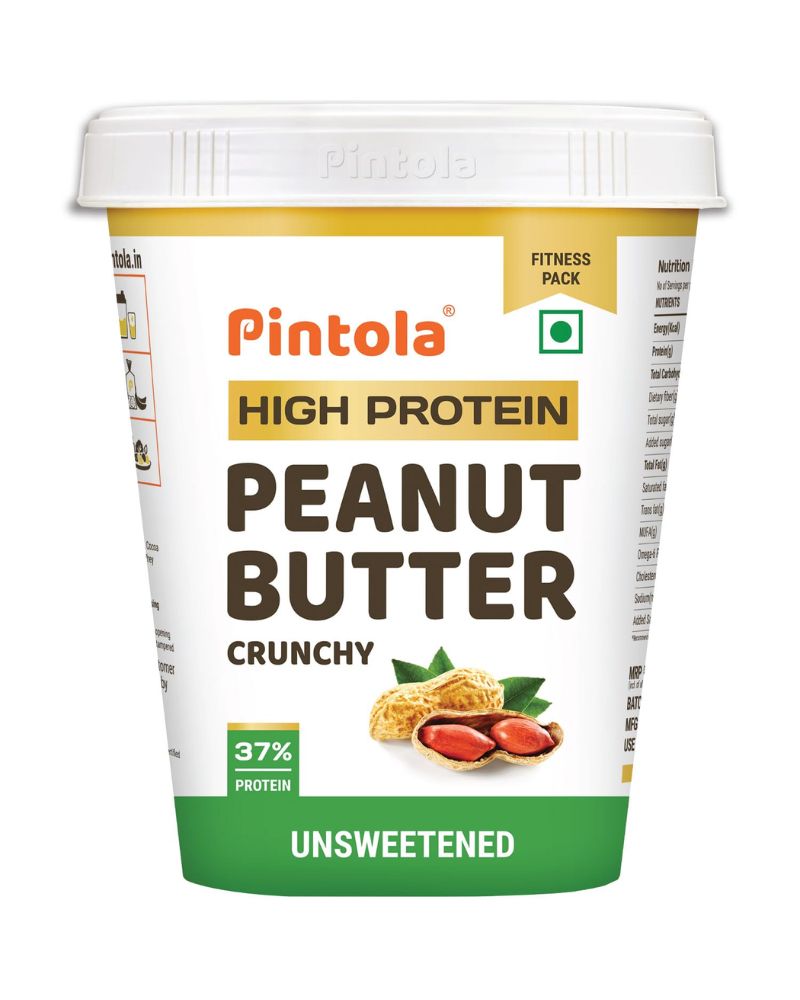 Pintola High Protein All Natural Unsweetened Peanut Butter Crunchy 510g